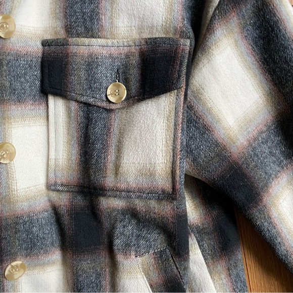 Pull & Bear Overshirt Shacket Plaid M - Picture 3 of 5